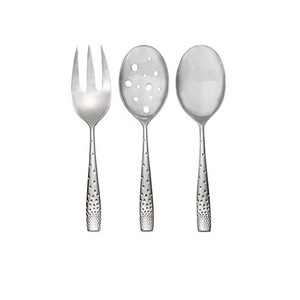 Nouveau Style Portugal Coloré Mariage De Luxe Miroir Argent Martelé Poignée Couverts avec Argent Plaqué Moderne Salade Serveur Ensemble - Product Image 1
