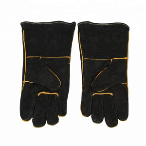 2025 nouveaux gants de soudage robustes en cuir de vache noire à bas prix meilleure qualité conception personnalisée - Product Image 4