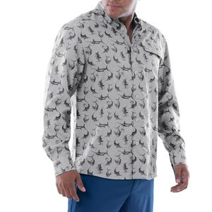 Chemises de pêche personnalisées protégées contre les UV/chemises décontractées hommes motif solide tissu à manches longues polyester/chemises de pêche imprimées - Product Image 1