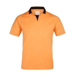 100% coton biologique hommes col en V T-Shirt grande taille Orange manches régulières surdimensionné conception vierge Logo personnalisé écologique - Product Image 1