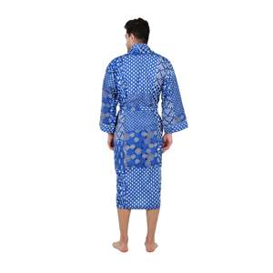 Peignoir Kimono Léger 100% Coton pour Homme avec Poches, Long et Confortable pour Spa, Resort, Plage, Taille Unique - Product Image 3