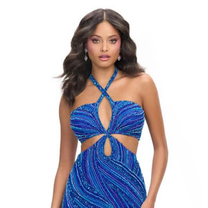 Mini-longueur droite perlée avant robe licou-cou symétrique taille conception antistatique pour fête nuit vêtements respirant - Product Image 1