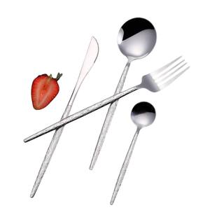 5 Pieces Stainless Steel Gold <b>Flatware</b> <b>Set</b> Modern Design Wood Handle Cutlery <b>Set</b> Hotel Restaurant Wedding Silverware Gift <b>Set</b> - Product Image 2