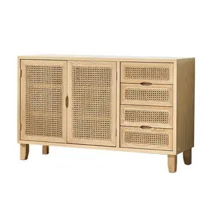 Hochwertige Rattan Holz schrank Hartholz Wohnzimmer möbel Holz TV-Ständer Rattan Schrank tisch made in Vietnam