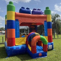 Structure gonflable pour jeux, château gonflable avec toboggan, en PVC, capacité de 1200 kg, pour enfants