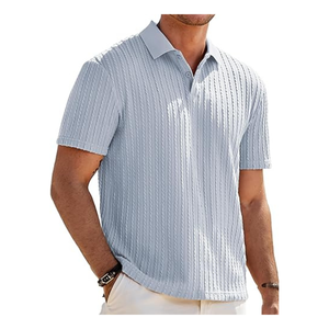 Polo de manga corta para hombre al por mayor | Tejido de punto suave, cuello de botón, ajuste elástico | Ideal para casual, golf, Playa - Product Image 3