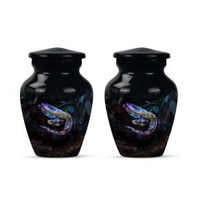 Urna funeraria con diseño de serpiente, recuerdo conmemorativo para cenizas humanas, urna de cremación de bebé, urna funeraria de bosque, soporte para cenizas marrones, tamaño personalizado - Product Image 1