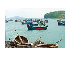 Круглая бамбуковая корзина с лодками из Вьетнама по очень низкой цене