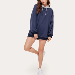 Sweat-shirts à capuche personnalisables pour femmes, grande taille, bleu, légers, 100 % coton, coupe ample, respirants, écologiques, de haute qualité - Product Image 3