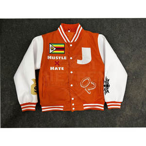 Vestes d'université personnalisées OEM grande taille à col montant veste en cuir de laine pour hommes hiver respirant vierge pour la vente en gros - Product Image 6