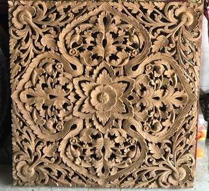 Tête de lit Mandala King en bois sculpté - Product Image 1