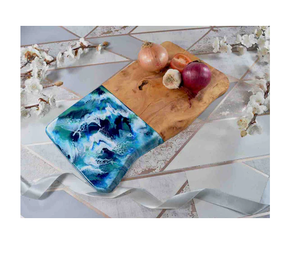 Elegante diseño lindo resina blanca y tabla de cortar de madera nuevas herramientas de cocina caseras frutas verduras tabla de queso venta superior - Product Image 6