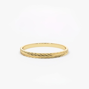 แหวนทอง14K ยอดนิยมลายก้างปลาไม่ซ้ำใครสำหรับผู้หญิงแหวนที่งดงามดูเป็นทางการและลำลอง - Product Image 3