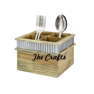 Cuchara de diseño extremadamente bueno, tenedor, cuchillo, soporte para cubiertos de madera con asas de aluminio para uso en utensilios de cocina - Product Image 3