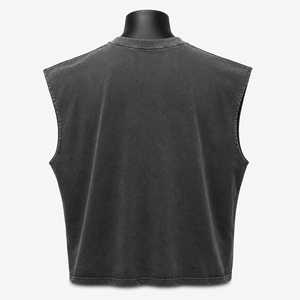 Camiseta sin mangas gótica para hombre, de algodón, con cuello redondo, diseño de cruz y ángel estampado, logotipo frontal - Product Image 2