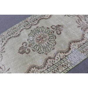 Alfombra Vintage Grande de 5x8.5 pies, Alfombra Turca, Alfombra Floral Verde - Product Image 5