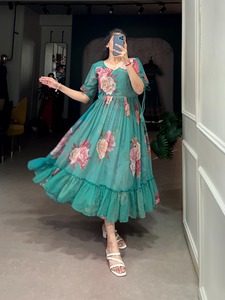 Dernière Collection Designer Exclusif Belle Georgette Imprimé Robe D'été À Prix Pas Cher À Vendre - Product Image 4