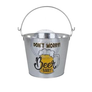 Usine promotionnelle Logo personnalisé capacité 10L fer métal étain 6 bouteilles de bière pour Champagne boissons baignoires pour les fêtes seau 5L - Product Image 1