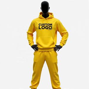 ชุดวอร์มกางเกงผ้าคอตตอนมีฮู้ดสำหรับผู้ชายชุดวอร์มกางเกงมีซิปรูดโลโก้แบบกำหนดเอง - Product Image 2