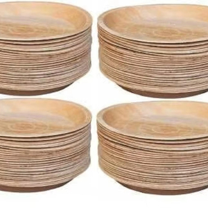 Platos de hoja de palma de Areca grabados biodegradables-Vajilla desechable compostable ecológica para restaurantes Fiestas Bodas - Product Image 1