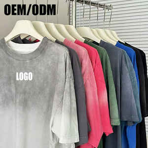 T-shirt d'été oversize en coton épais délavé pour homme, coupe épaules tombantes, style vintage - Product Image 3