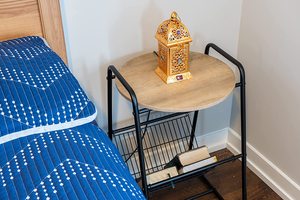 <b>Round</b> Display Wooden Top <b>Storage</b> <b>Side</b> <b>Table</b> Handmade High Quality Metal Strong Weight Lifted Nest and Wooden Metal <b>Side</b> <b>Tables</b> - Product Image 4