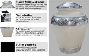 Urna de cremación para adultos texturizada con esmalte perlado | Urna de cremación para adultos con textura granulada | Urna conmemorativa para adultos con cenizas humanas, entierro - Product Image 4