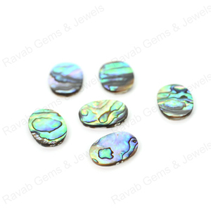 Pierre précieuse en nacre d'ormeau verte naturelle de haute qualité, 12x19 mm, forme ovale plate lisse, pierre précieuse en vrac, fabrication artisanale, or 18 carats, vente en gros de bijoux - Product Image 3