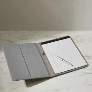 Custom Text Personalized High Quality Durable Gray PU Leather Business Portfolio Organizer Leather Padfolio Presentation <b>Folder</b> - Product Image 1