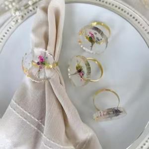 Anillos para servilletas de resina con diseño inspirado en el arte moderno para la decoración de la mesa en el hogar y celebraciones. - Product Image 5