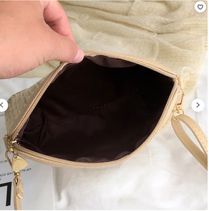 Bolso de Mano de Mimbre Tejido a la Moda para Mujeres y Niñas, Elegantes Bolsos de Paja Personalizados, Bolso de Hombro de Paja para Damas - Product Image 3