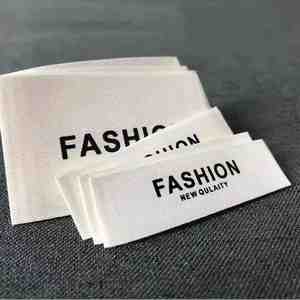Custom Eco-Friendly 100% Polyester Press Woven <b>Labels</b> for <b>Garments</b> Bags-Custom Size Clothing Tags Customized - Product Image 1