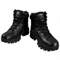 Bottes tactiques du désert Yakeda, bottes de combat à fermeture éclair haute tige, antidérapantes, chaussures de randonnée tactiques d'extérieur, bottes tactiques en PU