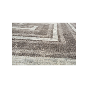 พรมขนสัตว์ถักมือลายเรขาคณิตสีน้ำตาลเบจลายไทม์ รุ่น AKWT-1055 สำหรับห้องนั่งเล่น ห้องโถง ห้องนอนวัยรุ่น รูปทรงสี่เหลี่ยมผืนผ้า - Product Image 3