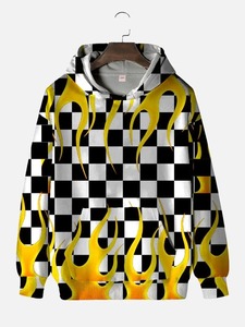 Sudadera con Capucha Impermeable de Forro Polar con Estampado 3D de Llamas para Hombre, Unisex, Otoño/Invierno, Estilo Casual Urbano - Product Image 2