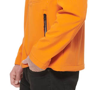 Veste Softshell orange pour hommes Design élégant Tissu extensible Résistant aux intempéries Coupe-vent Imperméable Respirant Soft Shell Vestes 26 - Product Image 5
