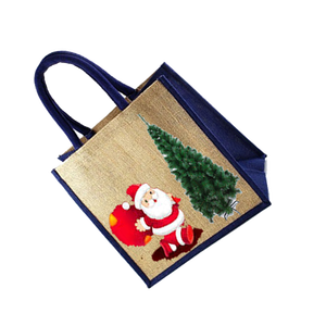 Bonitas bolsas de compras con asa acolchada de yute con bonito estampado de moda fabricado en Bengala Occidental, India - Product Image 4