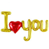 Ballon en feuille de mylar avec inscription « Je t'aime » pour la Saint-Valentin, décoration de fête, bricolage, rouge, or rose