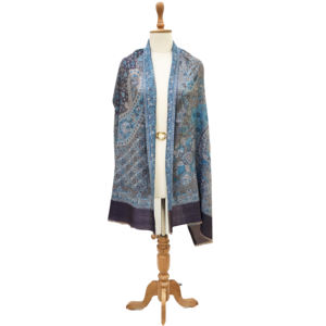 Jamavar en soie de laine de cachemire tissé tout motif Kashmiri Pashmini longue écharpe traditionnelle faite à la main châle couleurs naturelles matériau en cachemire - Product Image 5