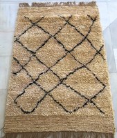 Tapis d'appoint en jute marocain fait main, à poils longs coupés, durable, moderne, noué à la main, pour zones à fort trafic, cuisine, bureau, prière