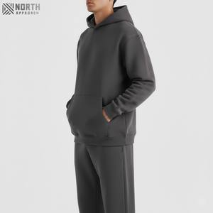 Pull à capuche et pantalon de survêtement imprimé sérigraphié lourd 2 pièces ensemble lavé à l'acide 100% coton éponge surdimensionné survêtement unisexe - Product Image 5