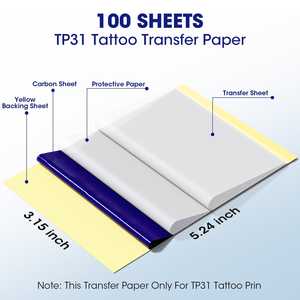 Phomemo <b>Tattoo</b> Transfer <b>Paper</b> & Film 100PCS Compatible with TP31 Model - Product Image 3