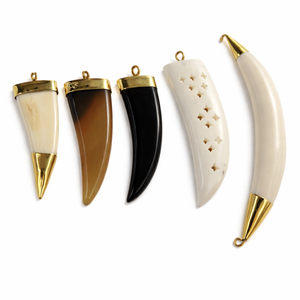 Handmade Natural Wood Punk Women's Pendant Wholesale Tribal Carved Boho Jewelry <b>Ethnic</b> Animal Bone Charm Custom Supplier - Product Image 1