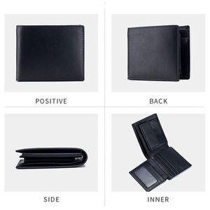 Premium Genuine Leather <b>Men's</b> <b>Wallet</b> Open Closure Short Length Durable Fashion Design Daily Use <b>Slim</b> Casual Elegant Customizable - Product Image 4