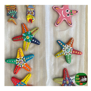 ไม้ทาสีด้วยมือรูปปั้นปลาทำจากไม้ศิลปะพื้นบ้านแกะสลักแบบชนบทตกแต่งบ้านสไตล์เม็กซิกันชายฝั่งทะเลของขวัญสำหรับสะสม - Product Image 5