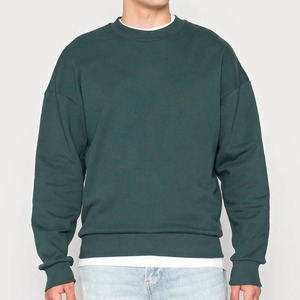 Alta calidad 100% algodón cuello redondo sudadera hombres al por mayor personalizado de gran tamaño gota hombro manga larga básico pulóver sudadera - Product Image 2