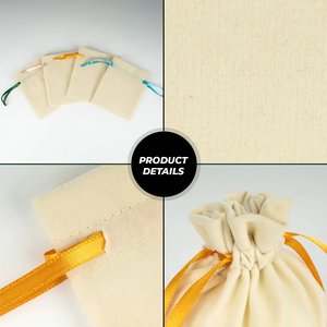 Velvet Rose <b>Drawstring</b> <b>Pouch</b> Orange Ribbon 4 5 (10 13 Cm) Screen Printed Recyclable Embroidered for Gemstones Necklaces - Product Image 3