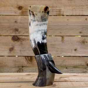 Corne à boire Viking authentique de haute qualité corne naturelle polie boeuf/vache fabriquée à la main pour les fêtes - Product Image 1