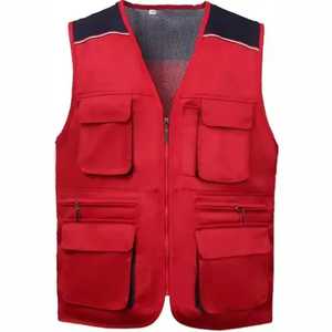 Gilet multi-poches à séchage rapide pour homme Cargo Oversized Photographer Black Mesh Utility Windproof Outdoor Fishing Men's Vest - Product Image 4