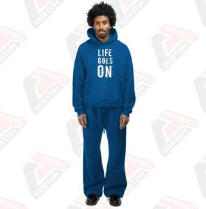 Ensemble de survêtement d'hiver pour homme, ultra confortable et élégant, 2 pièces, respirant, 100% polyester, motif uni - Product Image 1